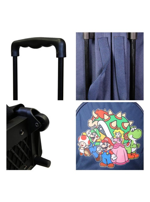 Sac à dos à roulettes 32 cm maternelle Super Mario Bleu - Kiabi