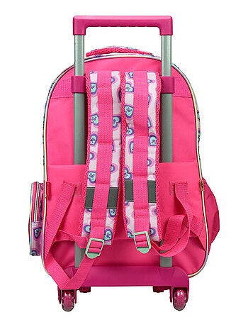 Sac à dos à roulettes 46 cm - imprimé barbie - licence officielle