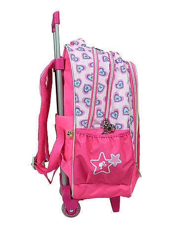 Sac à dos à roulettes 46 cm - imprimé barbie - licence officielle