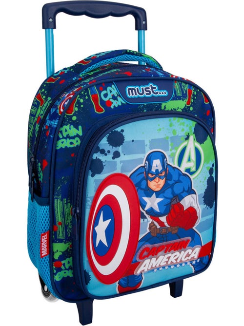 Sac à dos à roulettes Avengers Captain America motif bouclier en polyester - Kiabi Sac à dos à roulettes Avengers Captain America motif bouclier en polyester - Kiabi