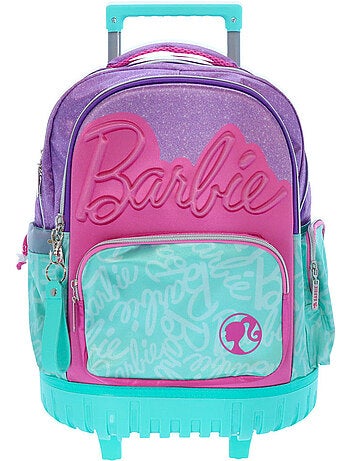 Sac à dos à roulettes Barbie 4 roues pailleté 46 cm