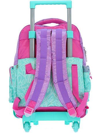 Sac à dos à roulettes Barbie 4 roues pailleté 46 cm