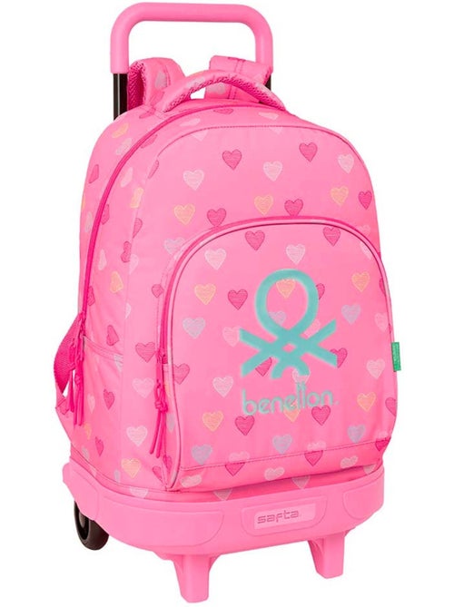 Sac à dos à roulettes Benetton motif cœurs 22L 33 x 45 x 22 cm CMP - Kiabi Sac à dos à roulettes Benetton motif cœurs 22L 33 x 45 x 22 cm CMP - Kiabi