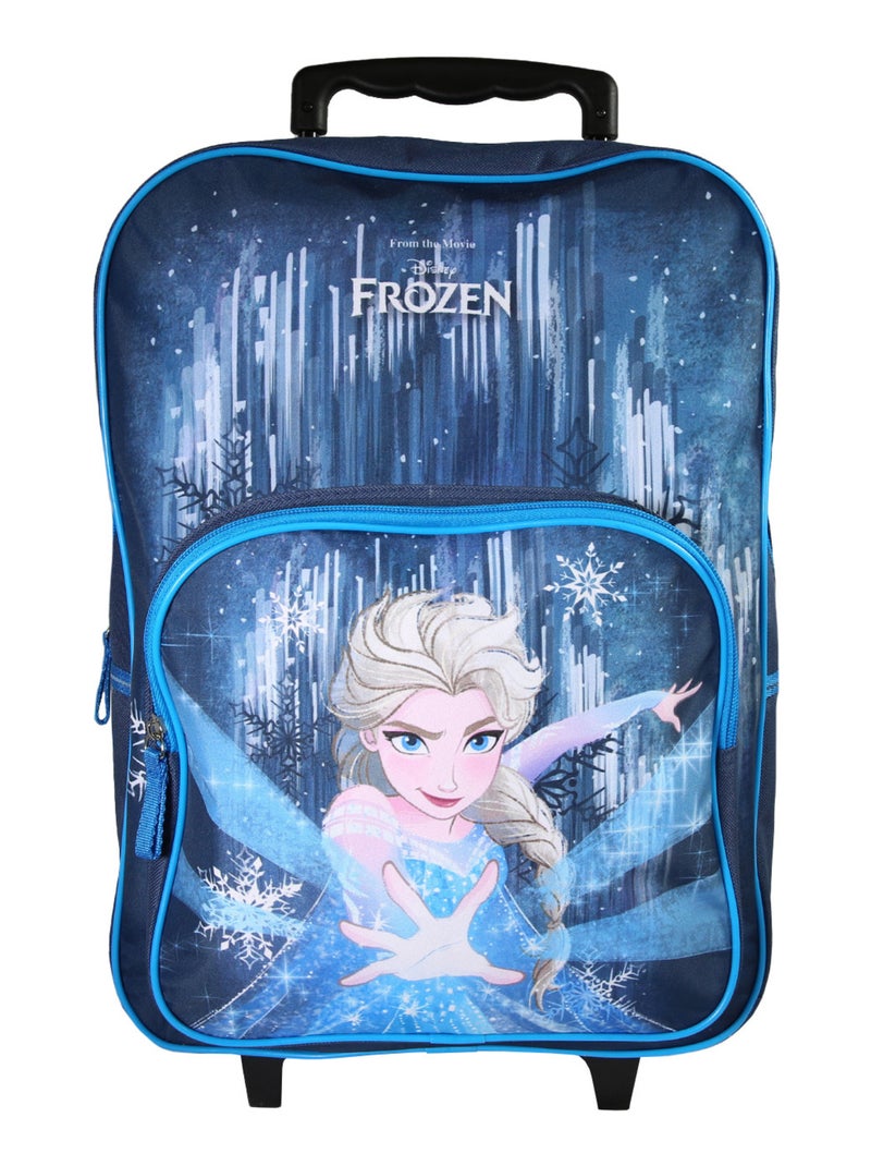 Sac à dos à roulettes bleu La Reine des Neiges  1 compartiment - Bagtrotter Bleu - Kiabi