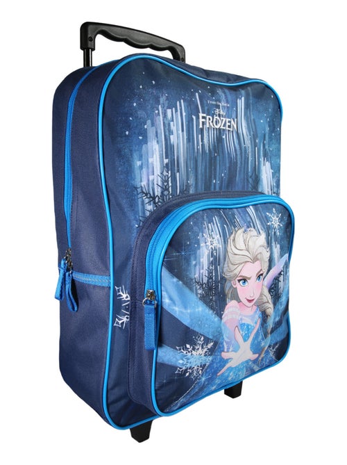 Sac à dos à roulettes bleu La Reine des Neiges  1 compartiment - Bagtrotter - Kiabi