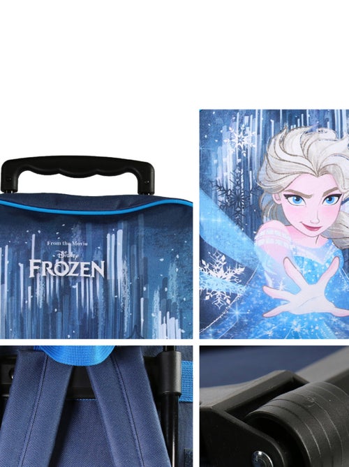 Sac à dos à roulettes bleu La Reine des Neiges  1 compartiment - Bagtrotter - Kiabi