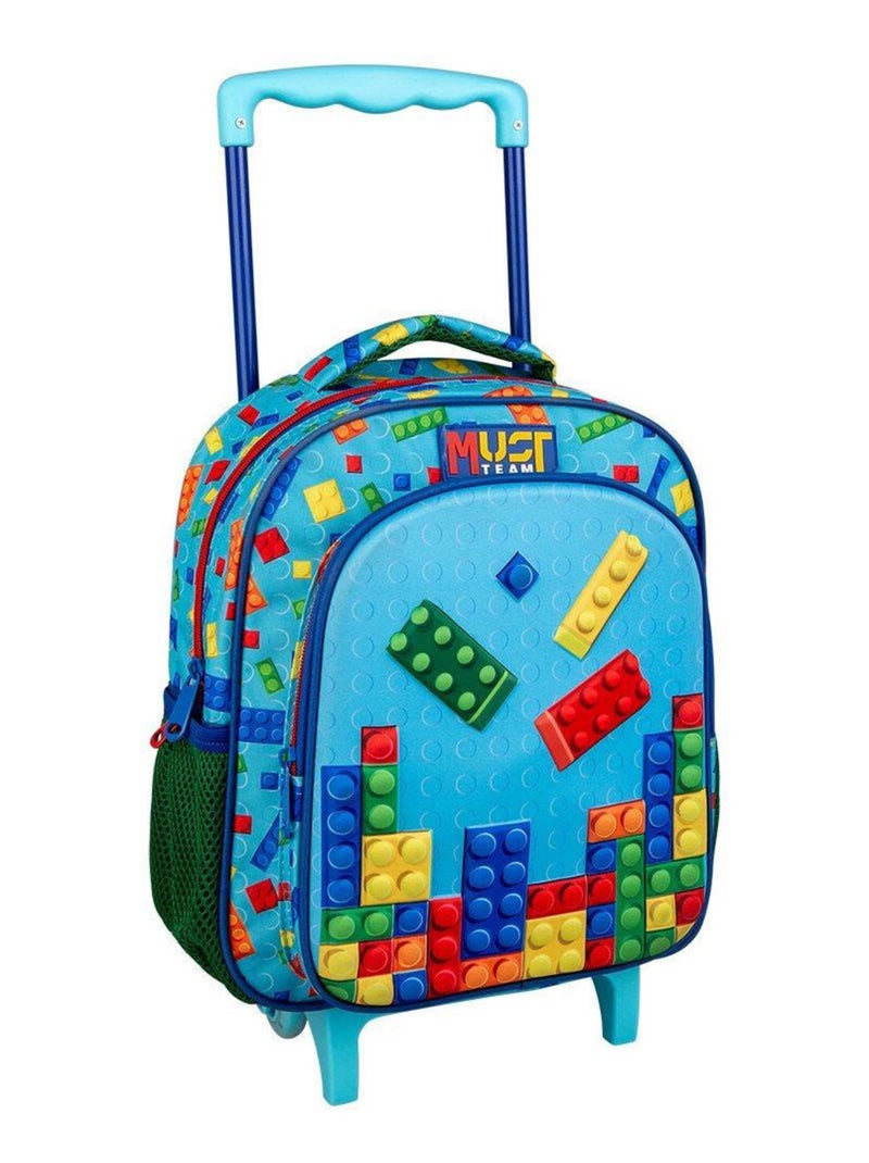 Sac à dos à roulettes Bricks Must 31 CM Trolley - Maternelle Bleu - Kiabi