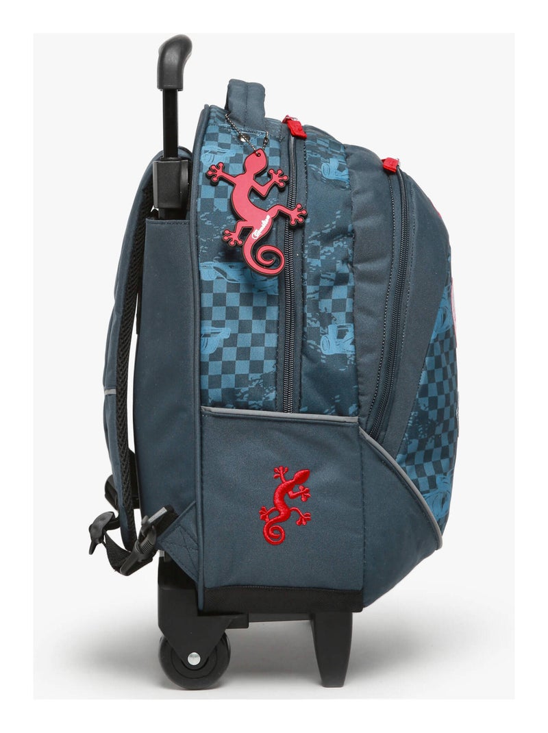 Sac A Dos À Roulettes Cameleon Polyester Recycle Bleu Rouge - Kiabi