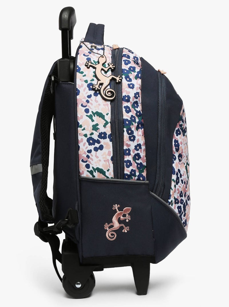Sac A Dos À Roulettes Cameleon Polyester Recycle Noir Rose clair - Kiabi