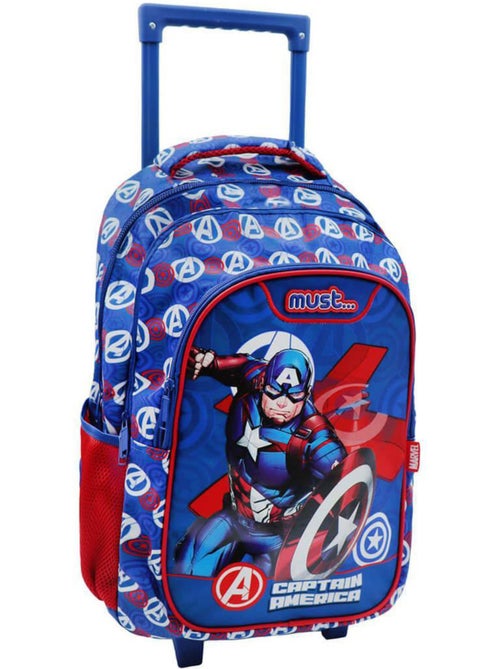 Sac à Dos à Roulettes Captain America Avengers 3 compartiments 45 CM - Kiabi