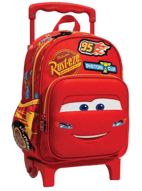 Sac à dos à roulettes CARS enfant 30 cm façade effet coque dure – CARS - Kiabi
