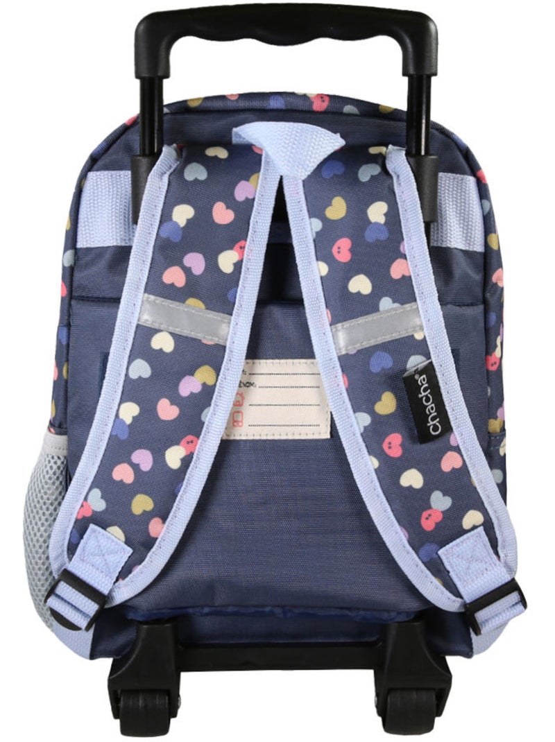 Sac à dos à roulettes 'Chien et Chat' – Chacha Maternelle 1 compartiments – 30 cm Bleu marine - Kiabi