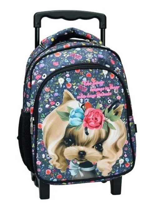 Sac à dos à roulettes Chien Yorke - Poignée télescopique - Kiabi