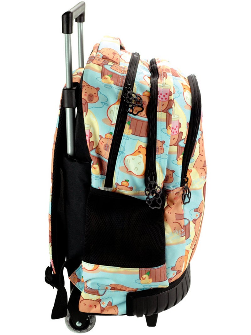 Sac à dos à roulettes cmp motif capybara 46 cm poignées télescopiques Gris Multicolore Bleu - Kiabi