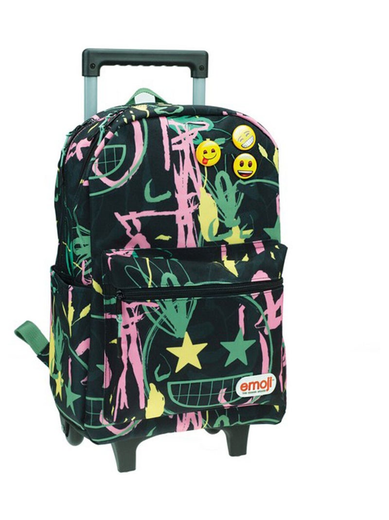Sac à dos à roulettes Emoji Tag 46 CM Trolley Haut de Gamme Bleu - Kiabi