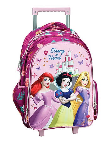 Sac à dos à roulettes enfant - Princesse Château - Disney haut de gamme