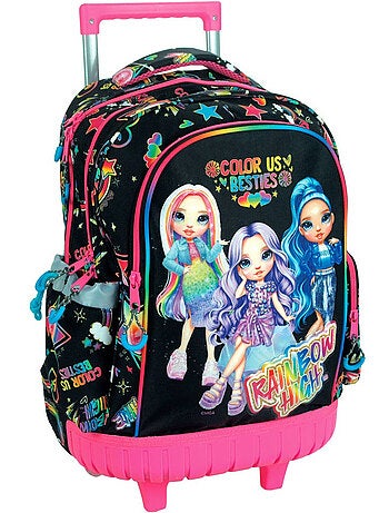 Sac à dos à roulettes enfant 46 cm Rainbow High Besties CMP anses ajustables 4 roues