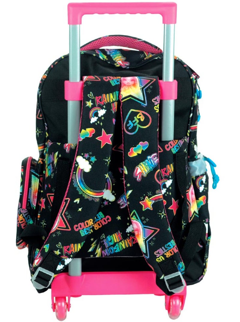 Sac à dos à roulettes enfant 46 cm Rainbow High Besties CMP anses ajustables 4 roues Noir - Kiabi