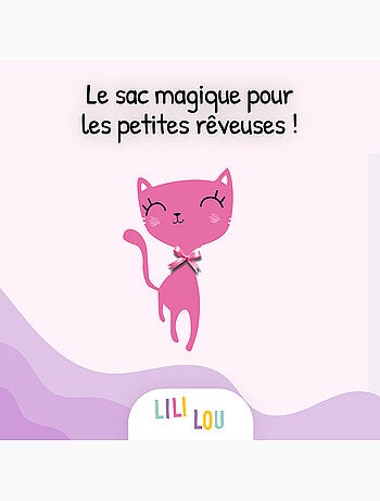 Sac à dos à roulettes fille Lili Lou violet et rose 2 compartiments