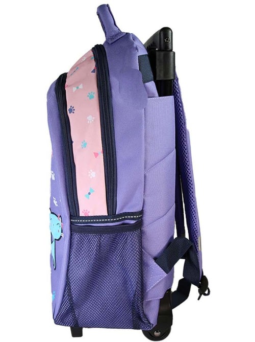 Sac à dos à roulettes fille Lili Lou violet et rose 2 compartiments - Kiabi Sac à dos à roulettes fille Lili Lou violet et rose 2 compartiments - Kiabi
