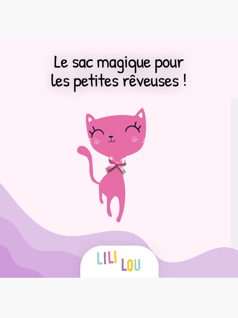 Sac à dos à roulettes fille Lili Lou violet et rose 2 compartiments Multicolore - Kiabi