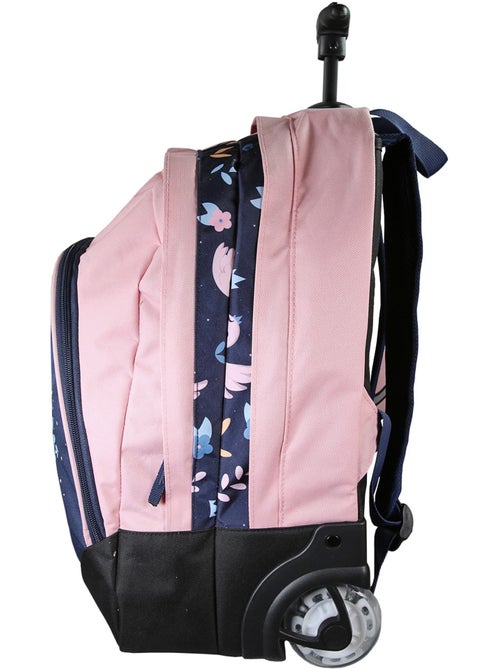 Sac à dos à roulettes fille Phileas Cygne bleu et rose 2 compartiments - Kiabi Sac à dos à roulettes fille Phileas Cygne bleu et rose 2 compartiments - Kiabi