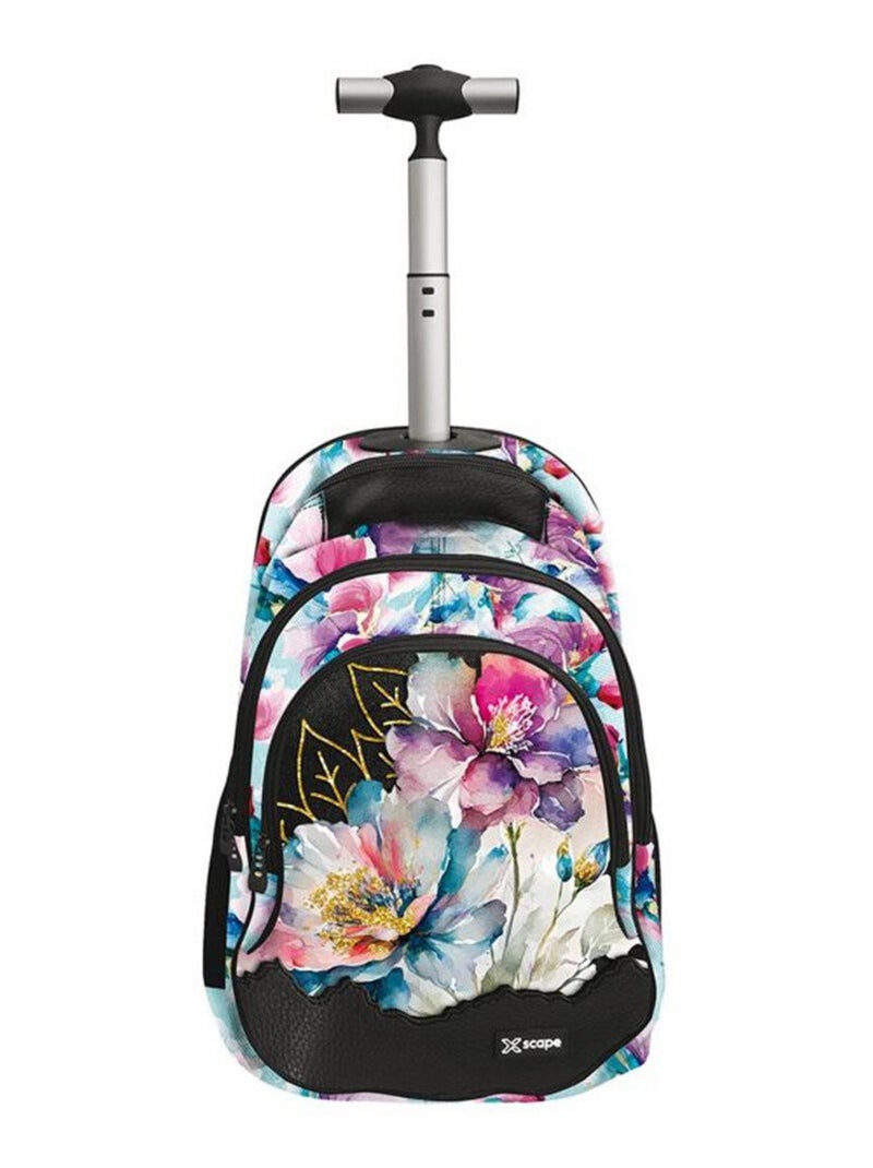 Sac à dos à roulettes Fleur Aquarelle 44 CM - 2 cpt Multicolore - Kiabi