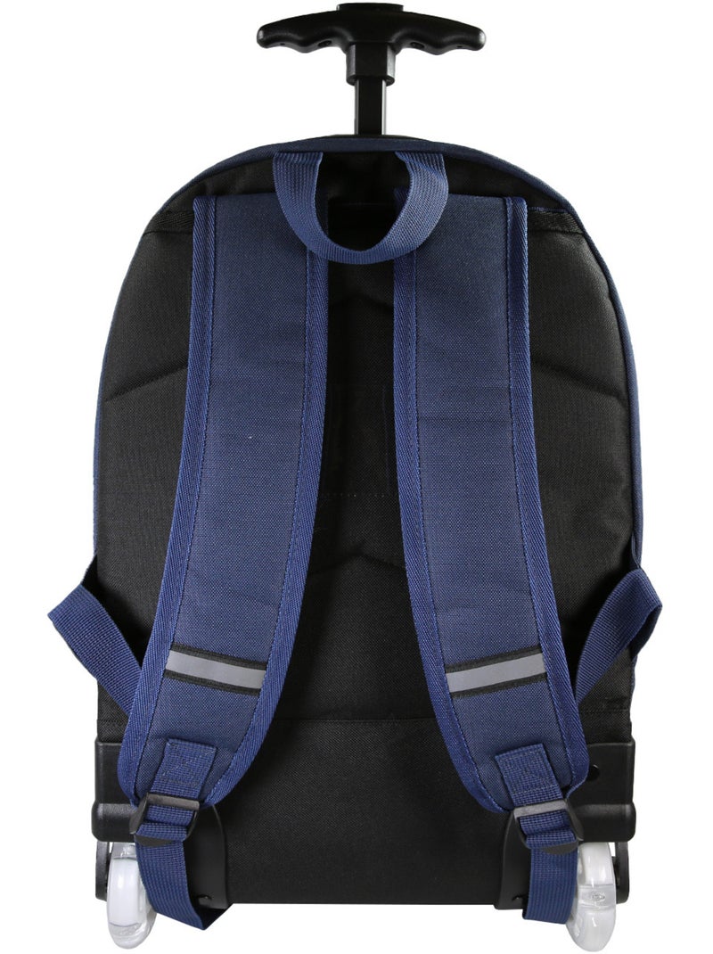 Sac à dos à roulettes garçon Phileas bleu et rouge 2 compartiments Bleu marine - Kiabi