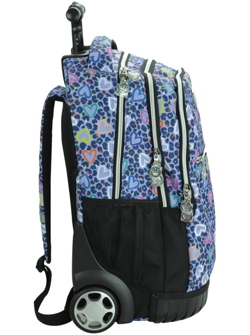 Sac à dos à roulettes 'Hallmark' – Trolley – 48 cm Bleu Noir - Kiabi
