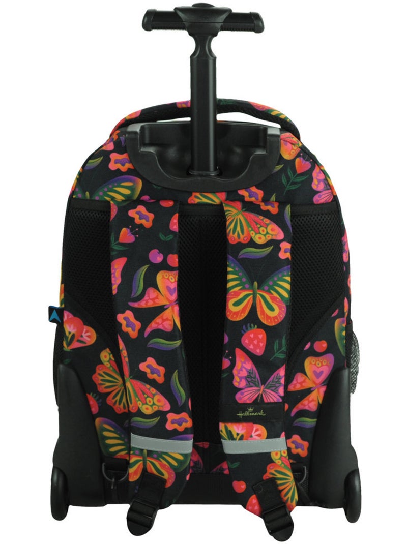 Sac à dos à roulettes 'Hallmark' – Trolley – 48 cm Noir Rose - Kiabi