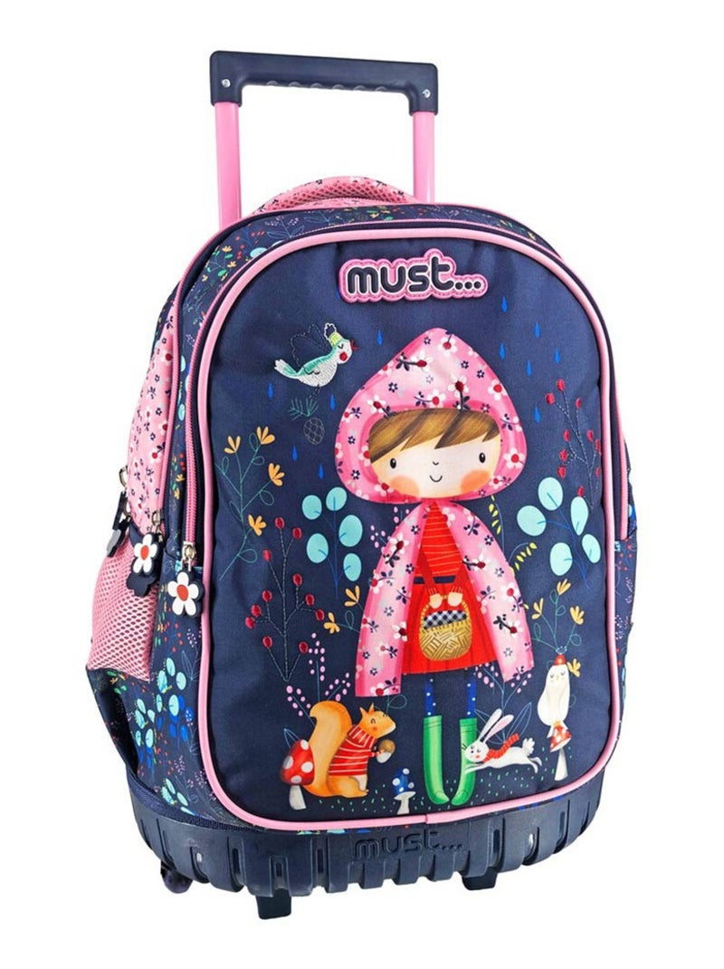 Sac à dos à roulettes Hello Rain Must 45 CM Trolley Bleu Rose - Kiabi