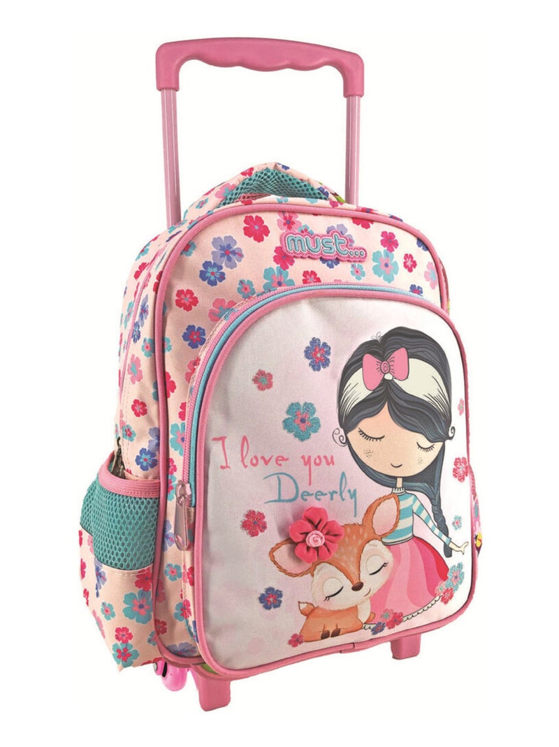 Sac à dos à roulettes "I love you Deerly" Girl 31 CM Trolley - Maternelle Multicolore - Kiabi