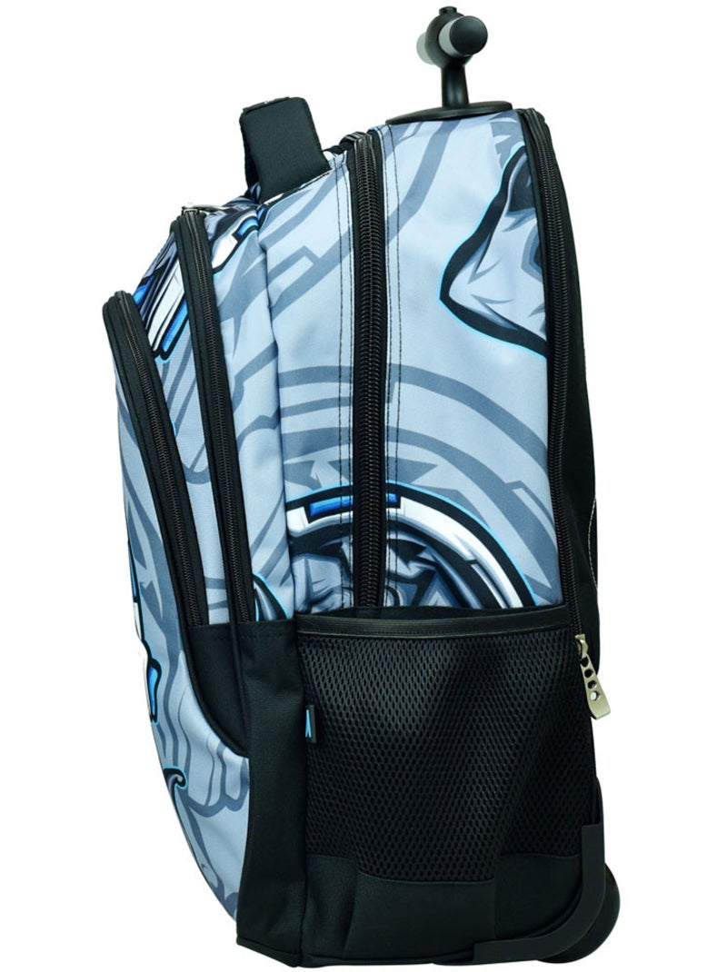 Sac à dos à roulettes imprimé Robot No Fear 48 CM Bleu Gris Noir - Kiabi