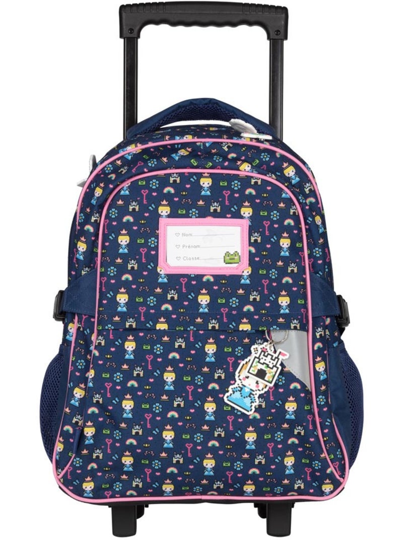 Sac à dos à roulettes KIP 43 cm 2 compartiments avec poignée télescopique Bleu marine - Kiabi