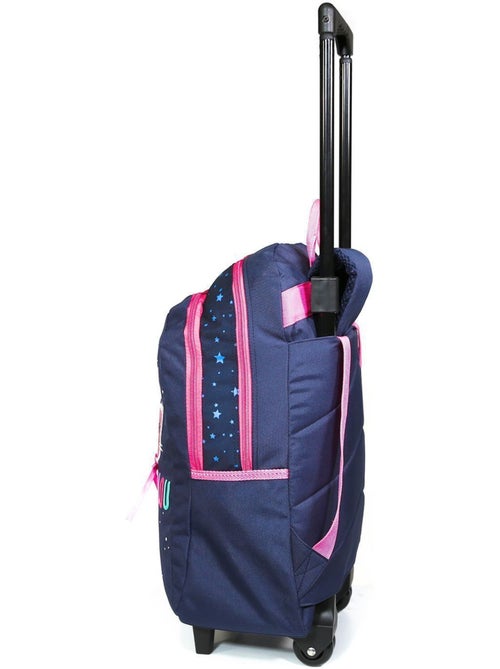 Sac à dos à roulettes Lililou Chat Bleu marine Bagtrotter - Kiabi