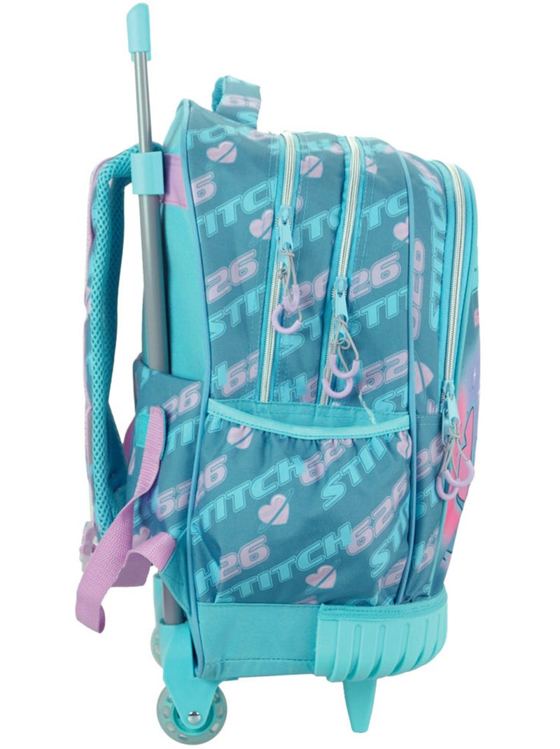 Sac à dos à roulettes Lilo et Stitch 46 cm en polyester Bleu turquoise - Kiabi