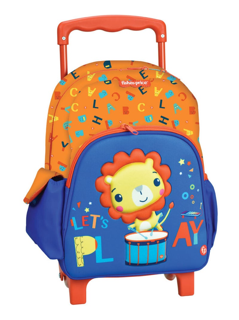 Sac à dos à roulettes Lion Fisher Price 30 CM Maternelle Bleu Orange Bleu - Kiabi
