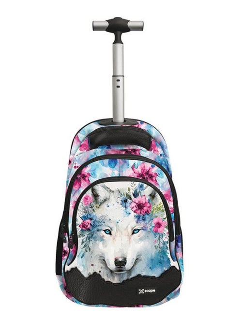 Sac à dos à roulettes Loup Floral 44 CM - 2 cpt - Kiabi