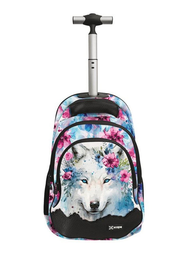 Sac à dos à roulettes Loup Floral 44 CM - 2 cpt Multicolore - Kiabi
