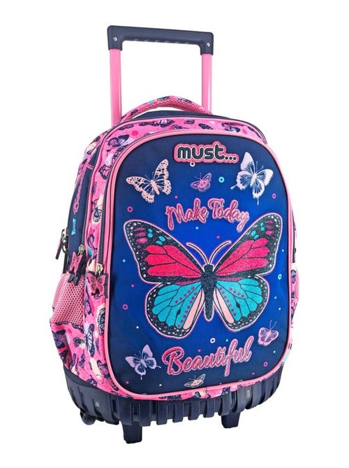 Sac à dos à roulettes Make Today Beautiful Papillons Must 45 CM Trolley - Kiabi