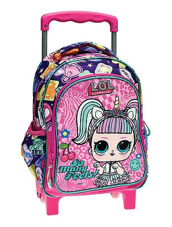 Sac à dos à roulettes maternelle - Imprimé Licorne - LOL Surprise