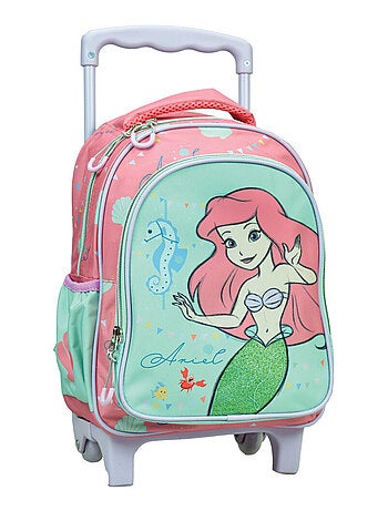 Sac à dos à roulettes maternelle - Licence Disney Princess Ariel - Compact