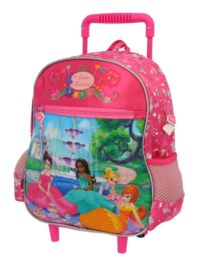 Sac à dos à roulettes maternelle - Princesse Fairies - Fille Rose - Kiabi