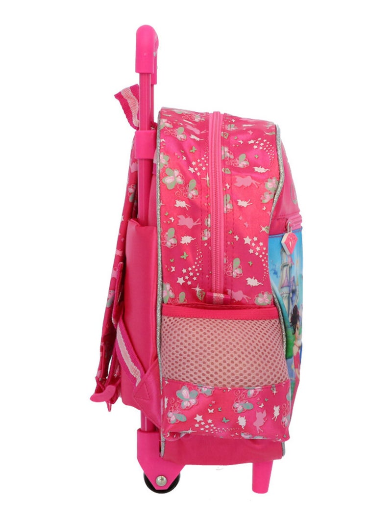 Sac à dos à roulettes maternelle - Princesse Fairies - Fille Rose - Kiabi