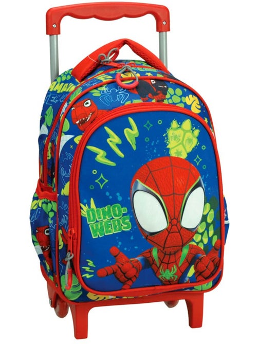 Sac à dos à roulettes maternelle Dino-Webs avec poignée télescopique Spidey - Kiabi