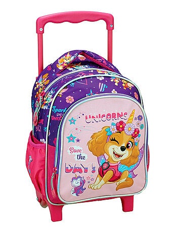 Sac à dos à roulettes maternelle Pat Patrouille Skye 30 CM Trolley Fille
