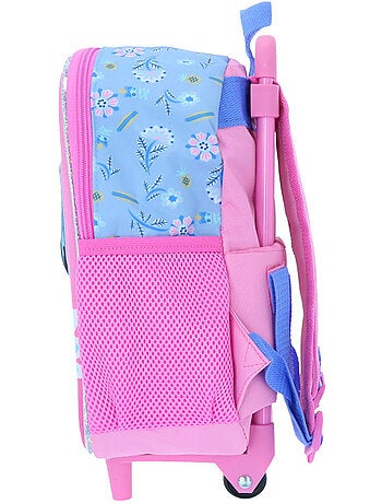 Sac à Dos à Roulettes maternelle Stitch Flowers 32 CM