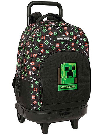 Sac à dos à roulettes Minecraft Creeper 22 L avec poignée télescopique 45 cm