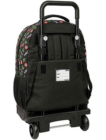 Sac à dos à roulettes Minecraft Creeper 22 L avec poignée télescopique 45 cm