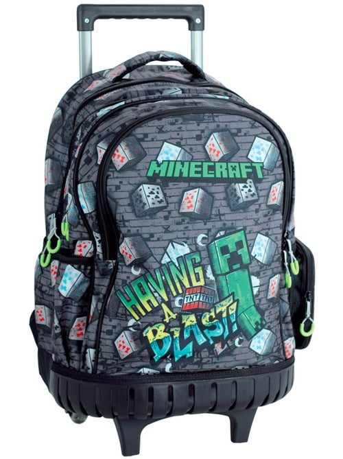 Sac à dos à roulettes Minecraft Creeper 46 cm 4 roues - Kiabi Sac à dos à roulettes Minecraft Creeper 46 cm 4 roues - Kiabi